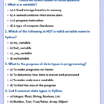 Variables Worksheet